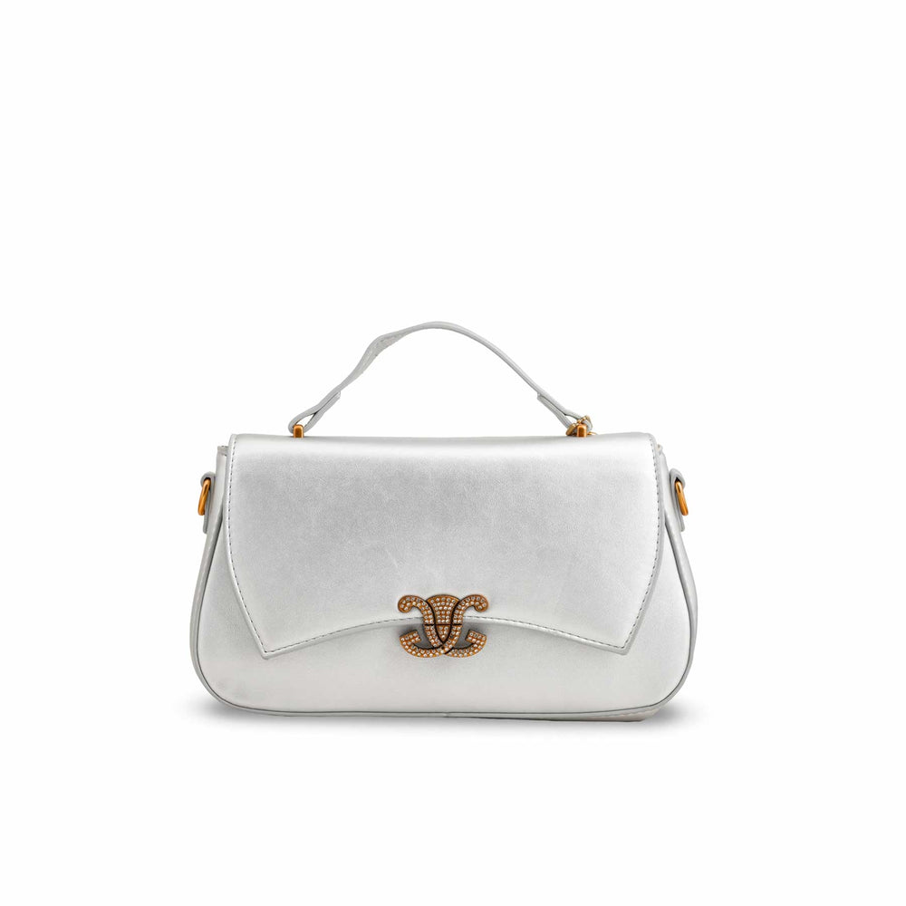 Silver Formal Shoulder Bag For Ladies P36140