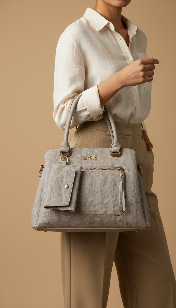 Grey Formal Hand Bag P36150