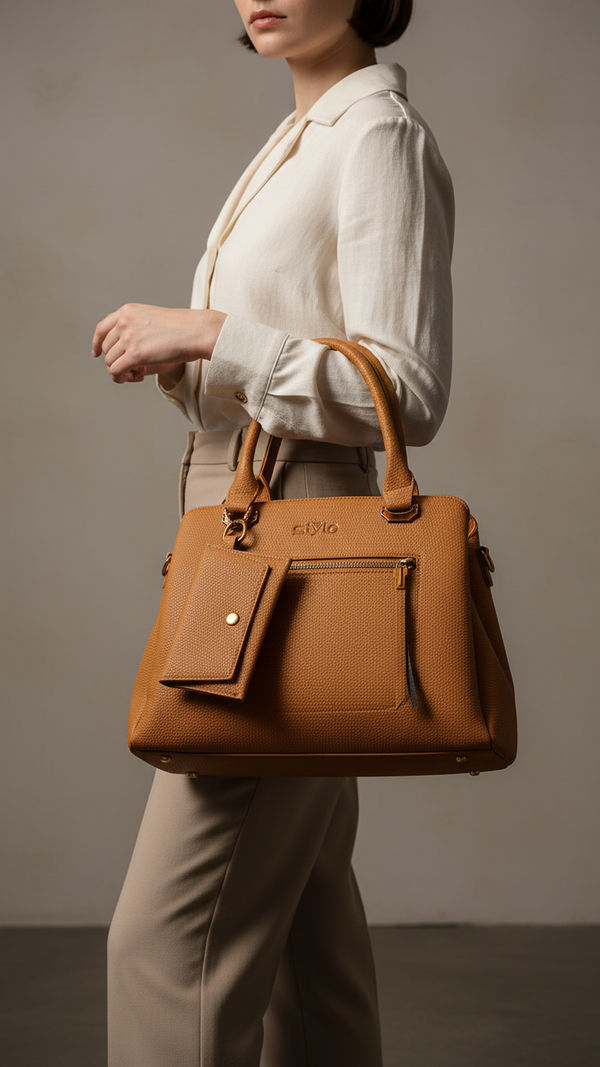 Khaki Formal Hand Bag P36150