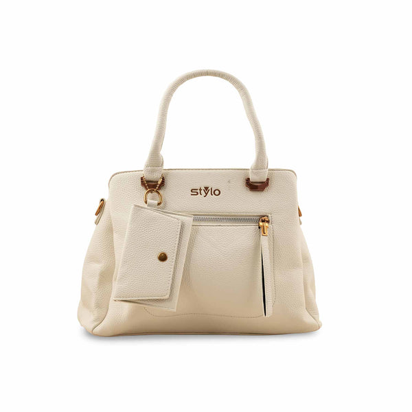 White Formal Hand Bag P36150