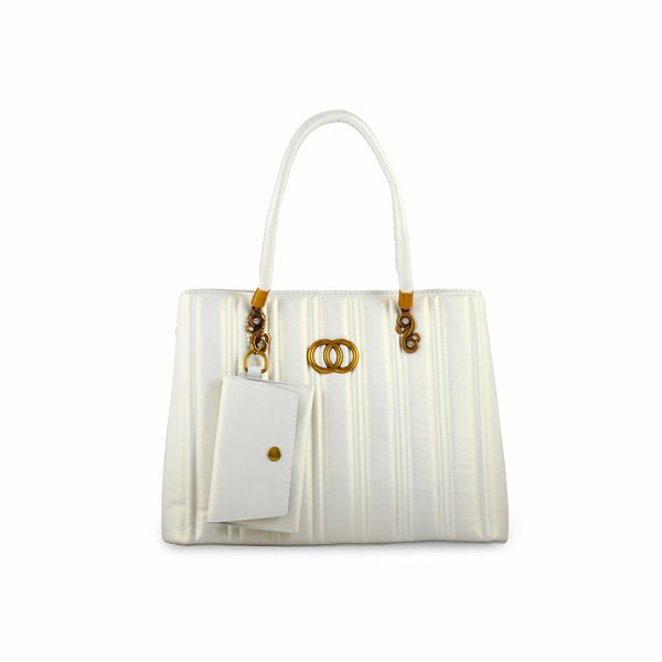 Beige Formal Hand Bag For Ladies P36152