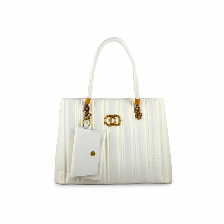 Beige Formal Hand Bag For Ladies P36152