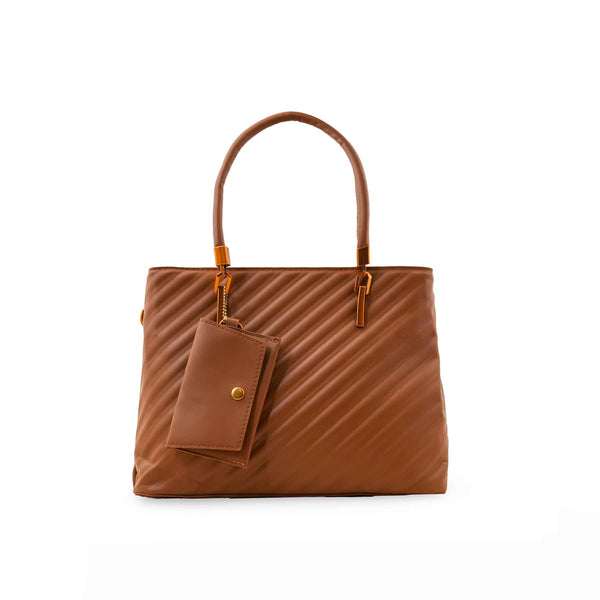 Brown Formal Hand Bag For Ladies P36153
