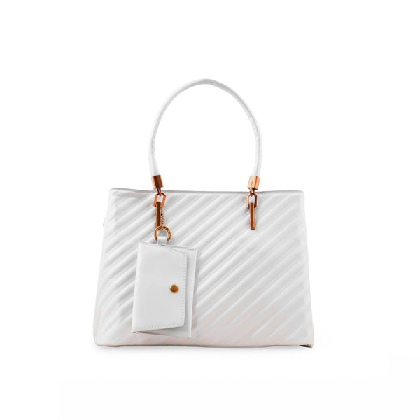 White Formal Hand Bag For Ladies P36153