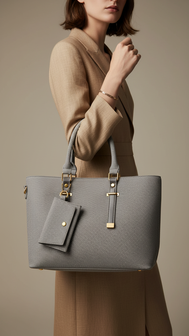Grey Formal Hand Bag P36156