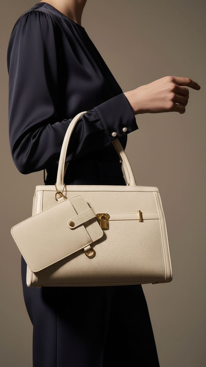 Khaki Formal Hand Bag For Women P36157