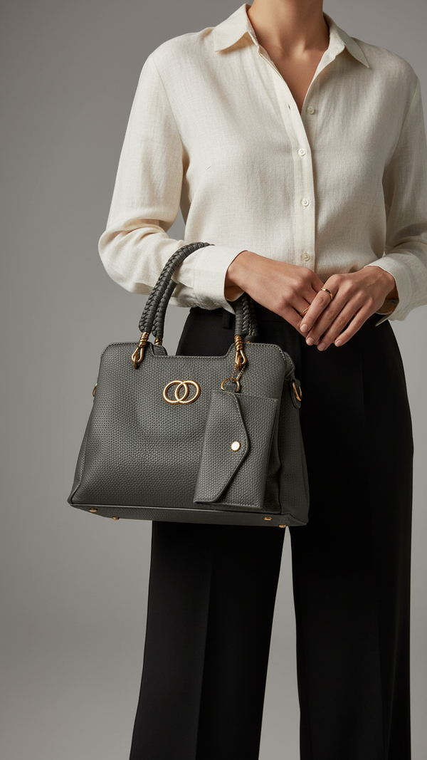 Grey Formal Hand Bag P36160