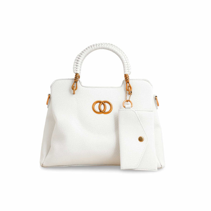 White Formal Hand Bag P36160