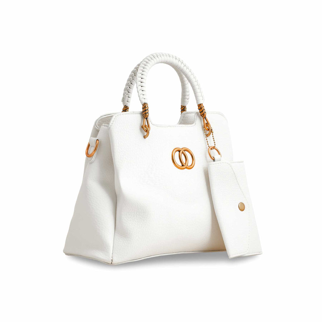 White Formal Hand Bag P36160