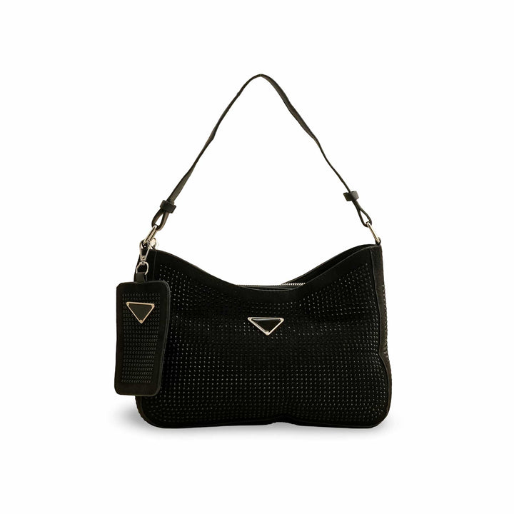 Black Fancy Hand Bag For Ladies P36196