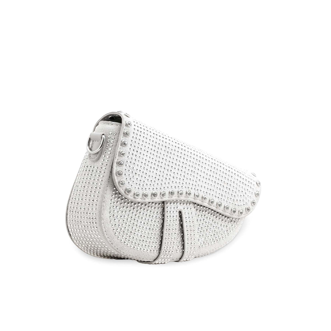White Fancy Hand Bag P36200