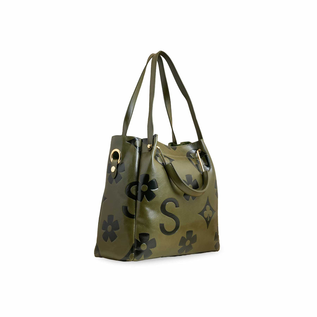 Green Formal Hand Bag For Women P36220
