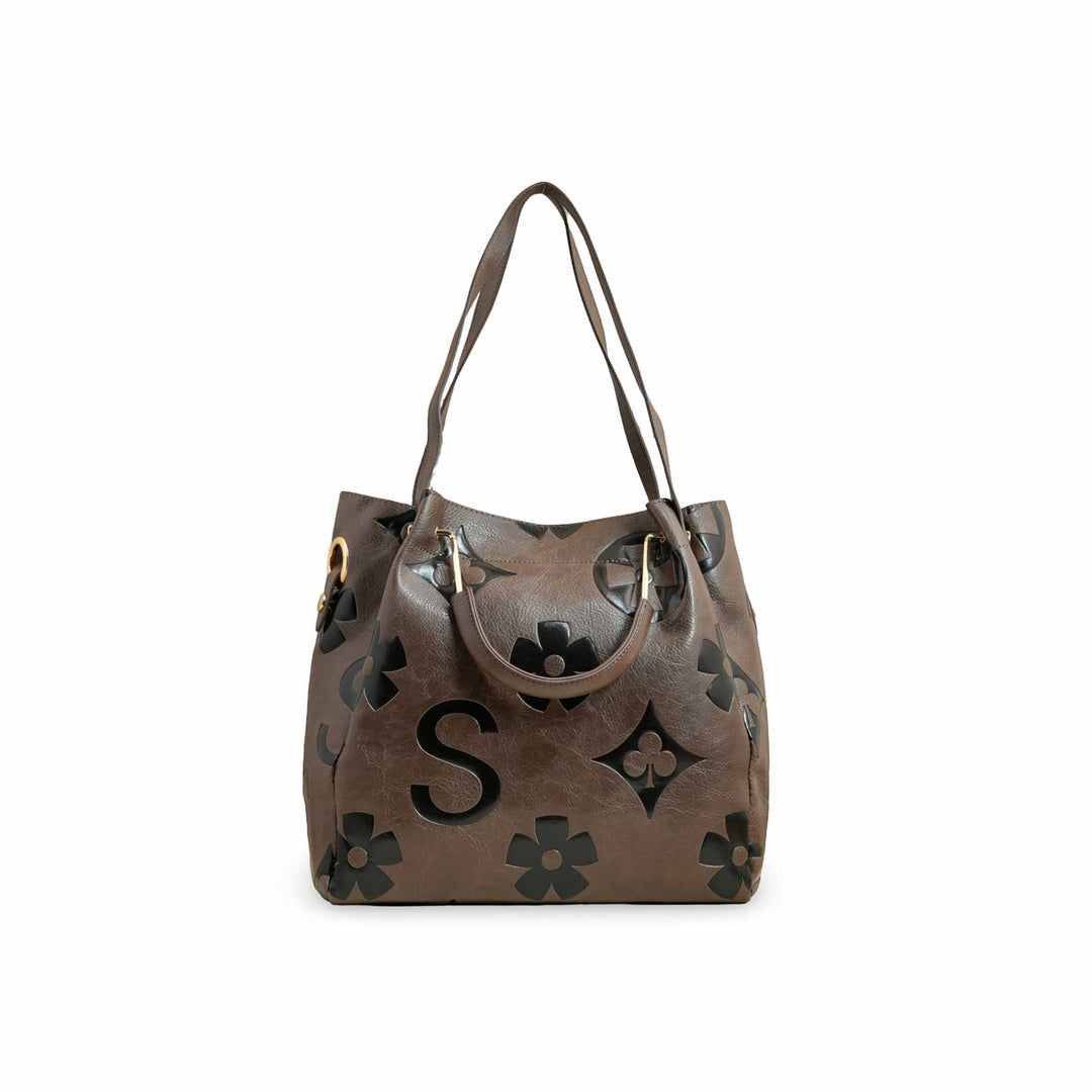 Coffee Formal Hand Bag For Women P36220