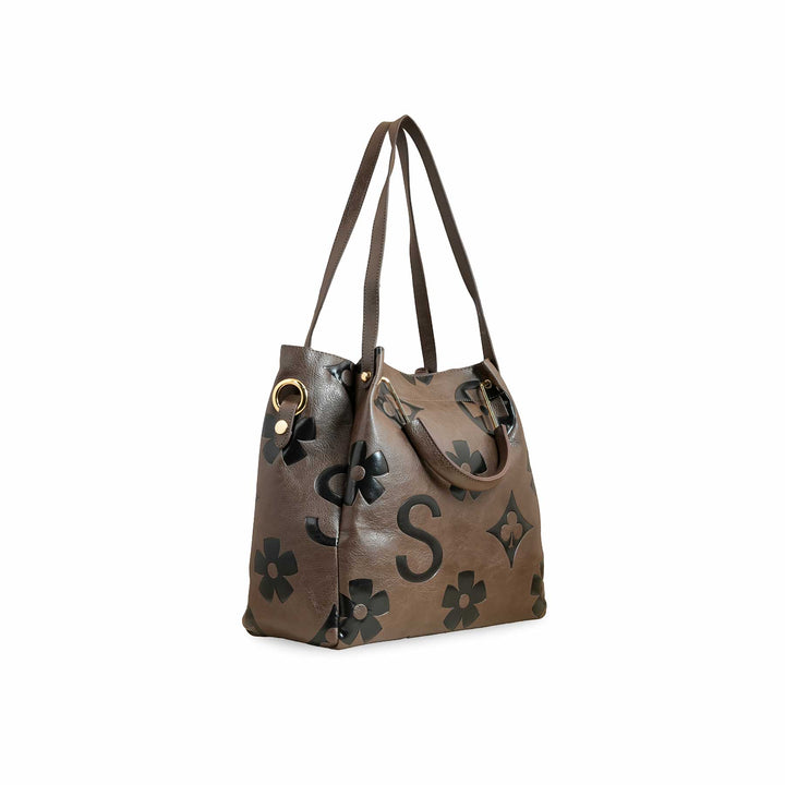 Coffee Formal Hand Bag For Women P36220