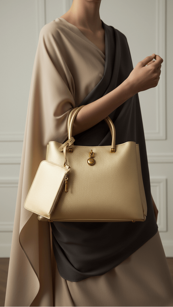 Golden Formal Hand Bag P36221