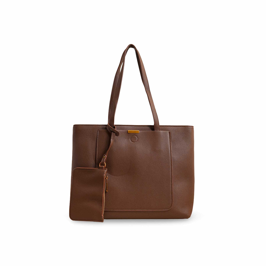 Brown Women Formal Shoulder Bag P36222