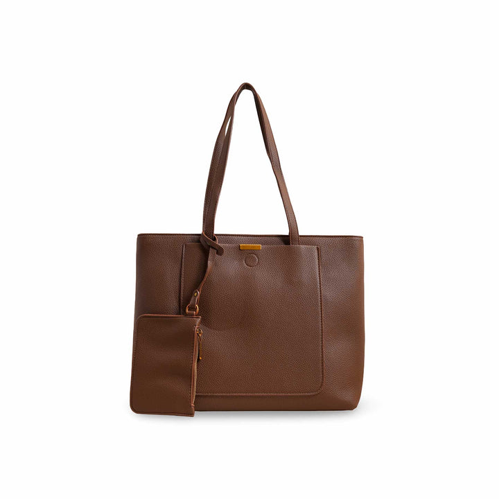 Brown Women Formal Shoulder Bag P36222