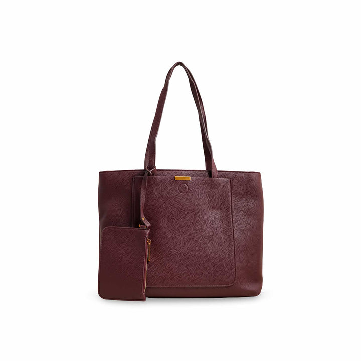 Burgundy Women Formal Shoulder Bag P36222