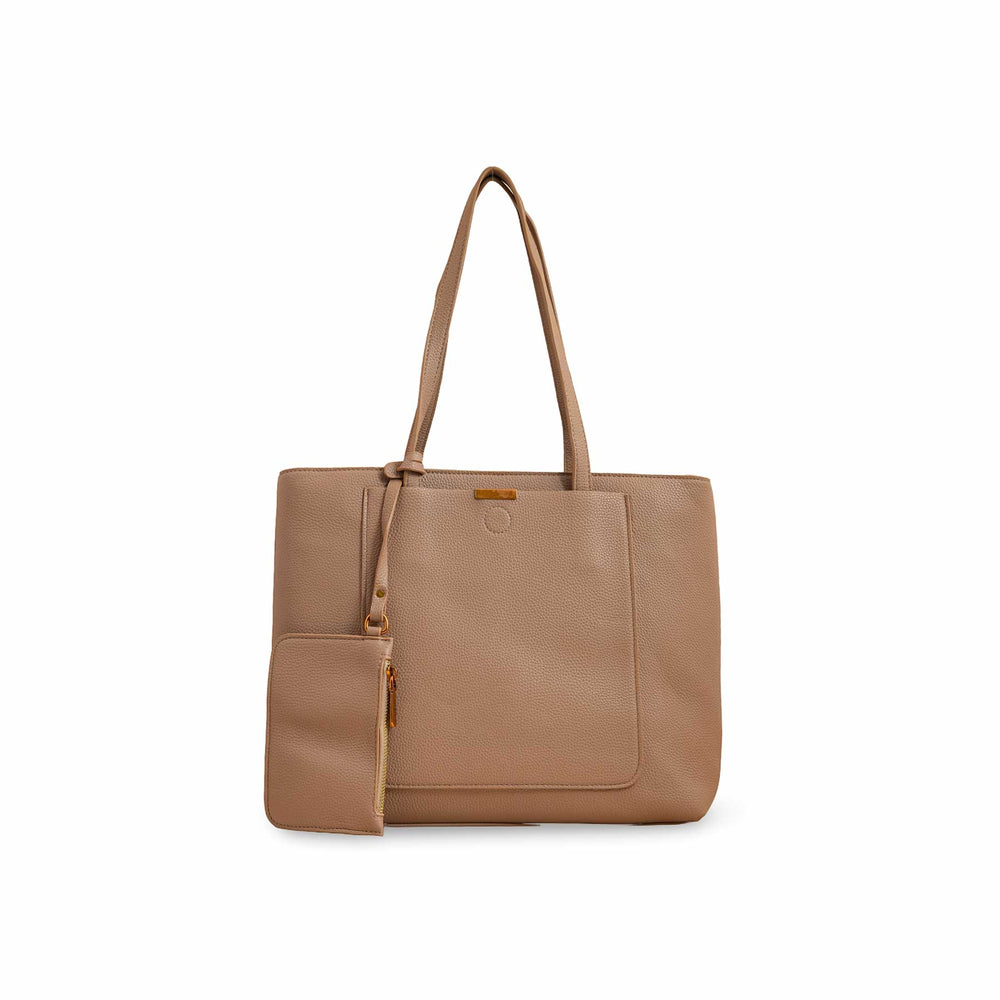 Khaki Women Formal Shoulder Bag P36222