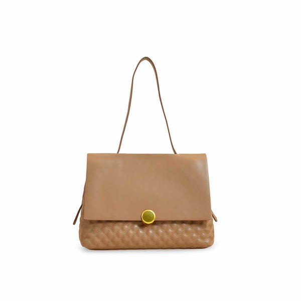 Khaki Women Formal Shoulder Bag P36230