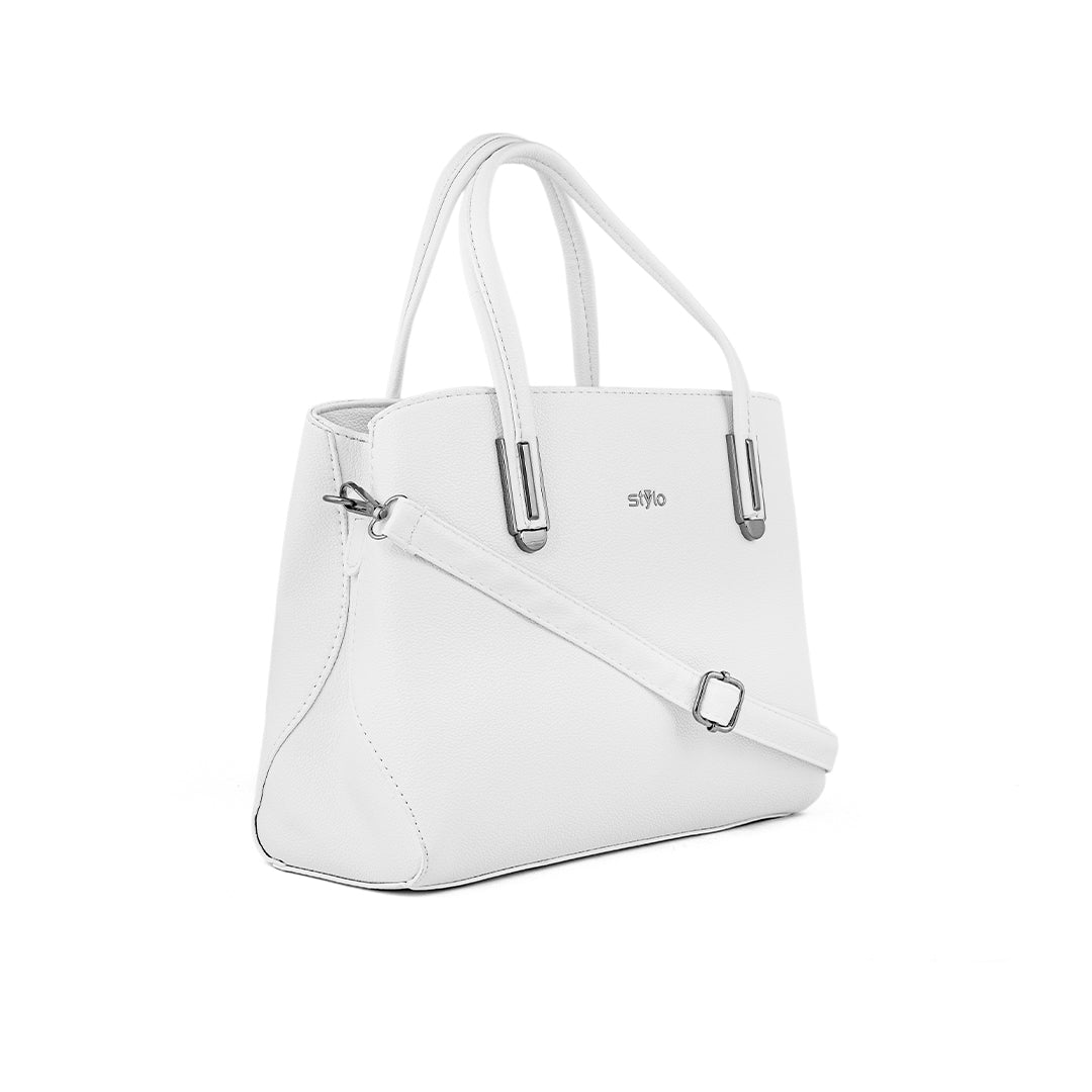 White Formal Hand Bag P36238