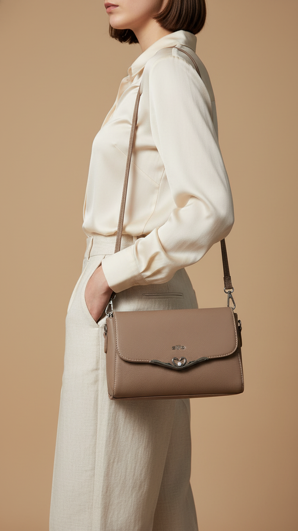 Khaki Women Formal Shoulder Bag P36240