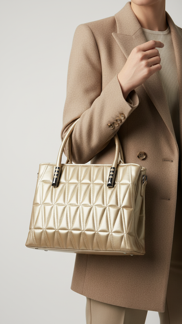 Golden Formal Hand Bag P36245