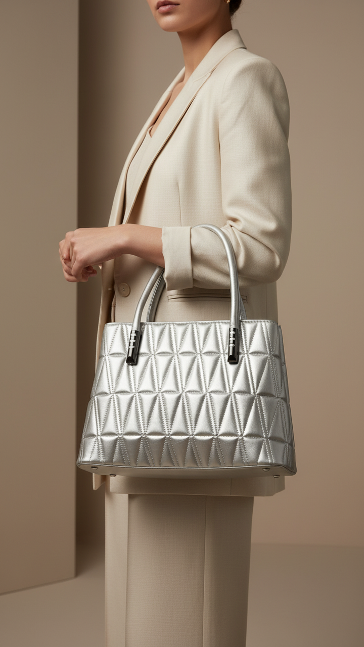 Silver Formal Hand Bag P36245