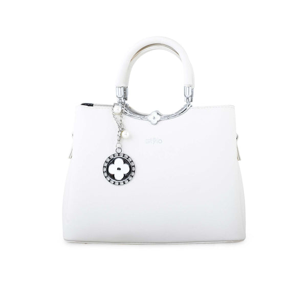 White Formal Hand Bag P36257