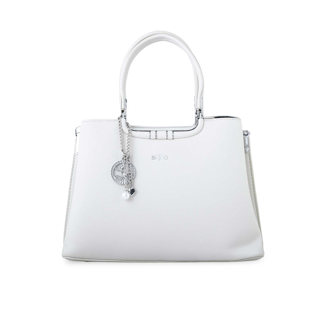 White Formal Hand Bag P36258