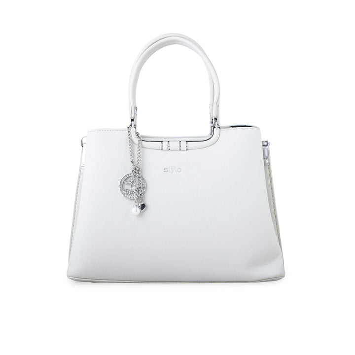 White Formal Hand Bag P36258