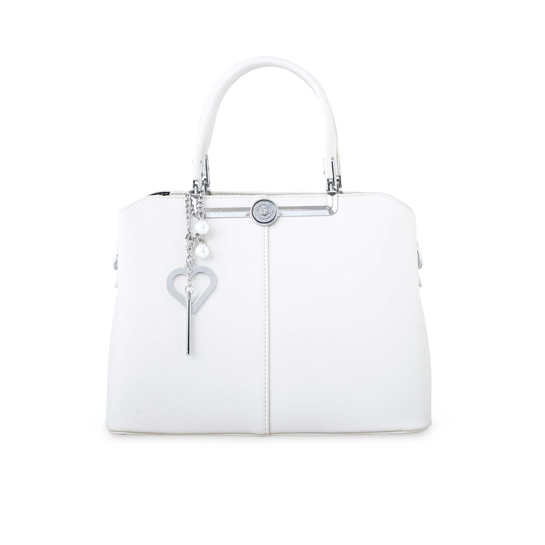 White Formal Hand Bag P36261