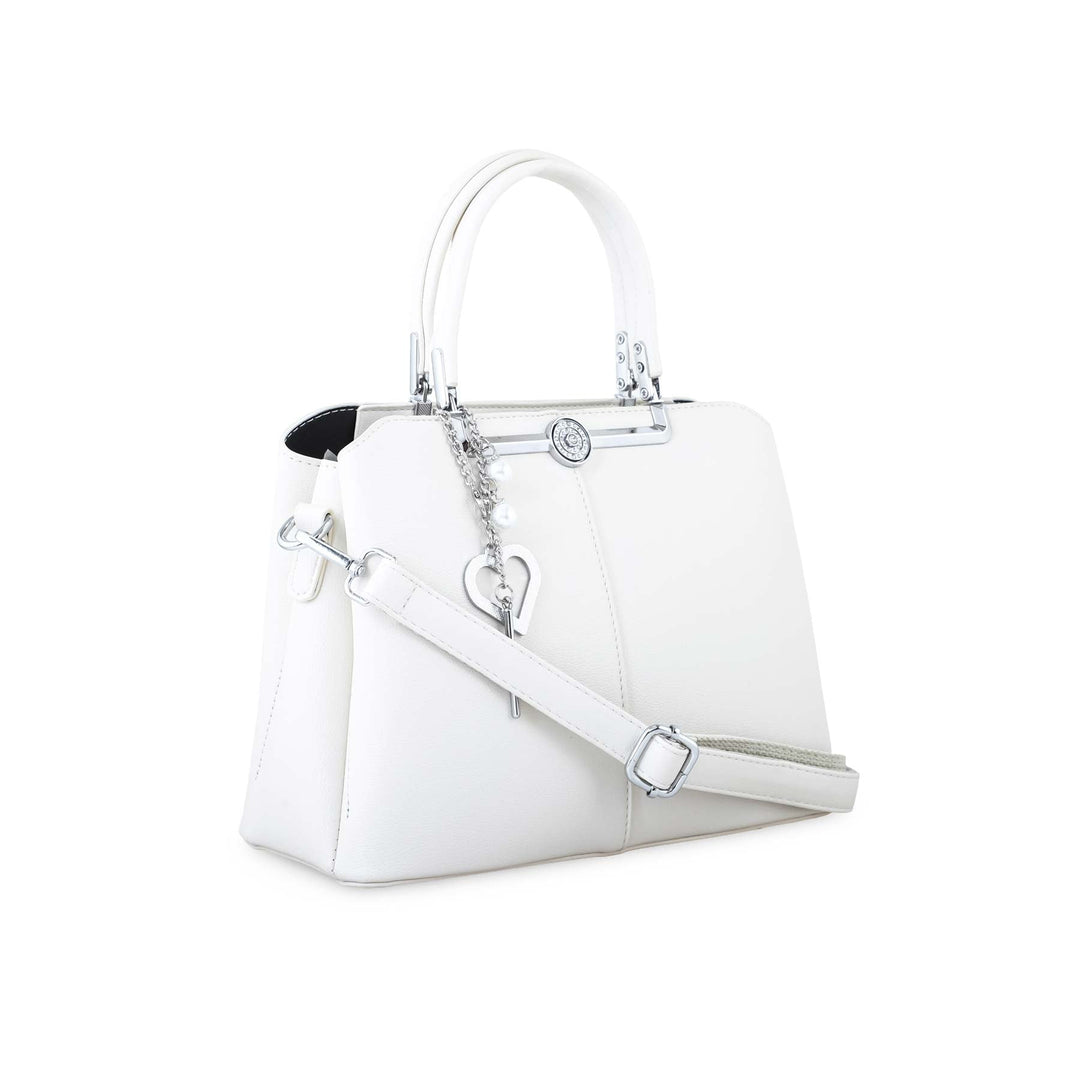 White Formal Hand Bag P36261