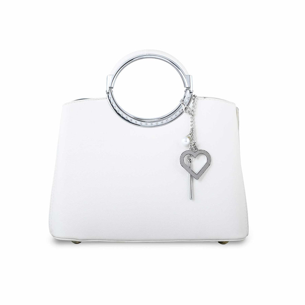 White Formal Hand Bag P36265