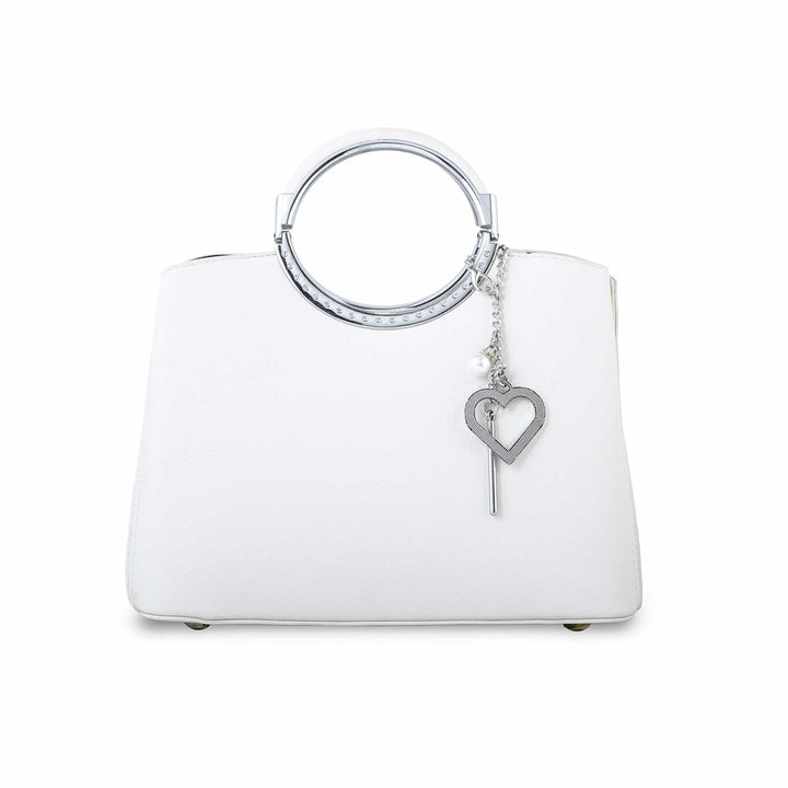 White Formal Hand Bag P36265