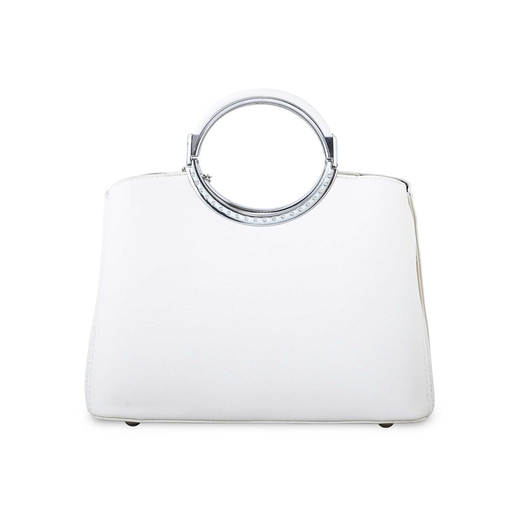White Formal Hand Bag P36265
