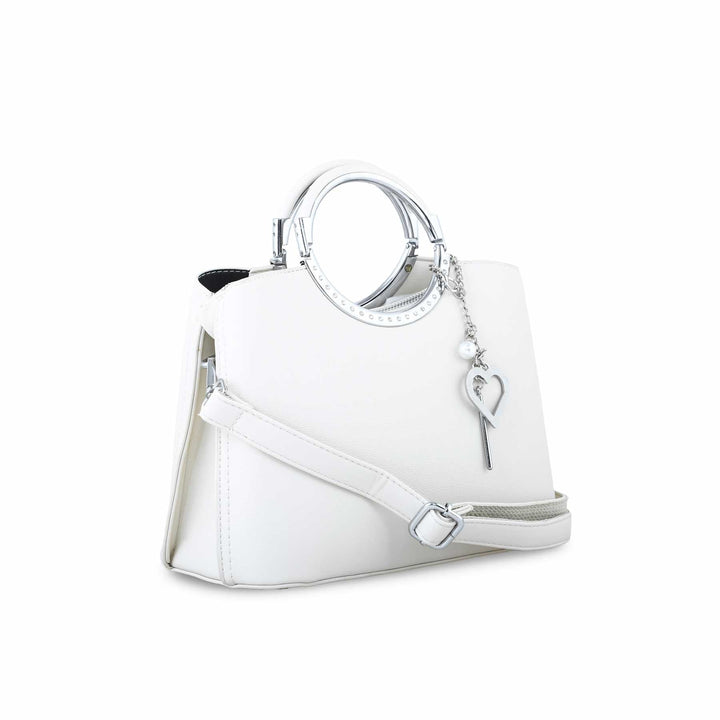 White Formal Hand Bag P36265