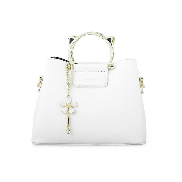 White Formal Hand Bag P36267