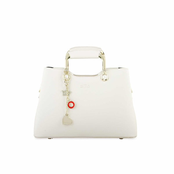 White Formal Hand Bag P36268