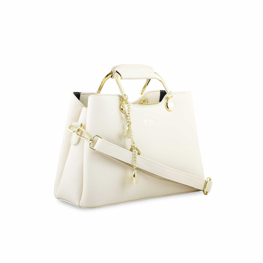 White Formal Hand Bag P36268