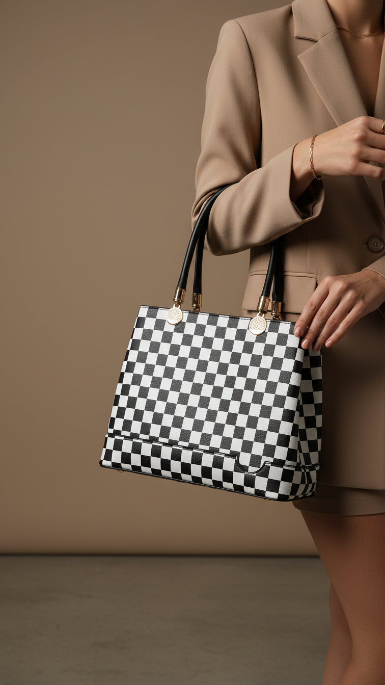 Blkwht Formal Hand Bag P36278