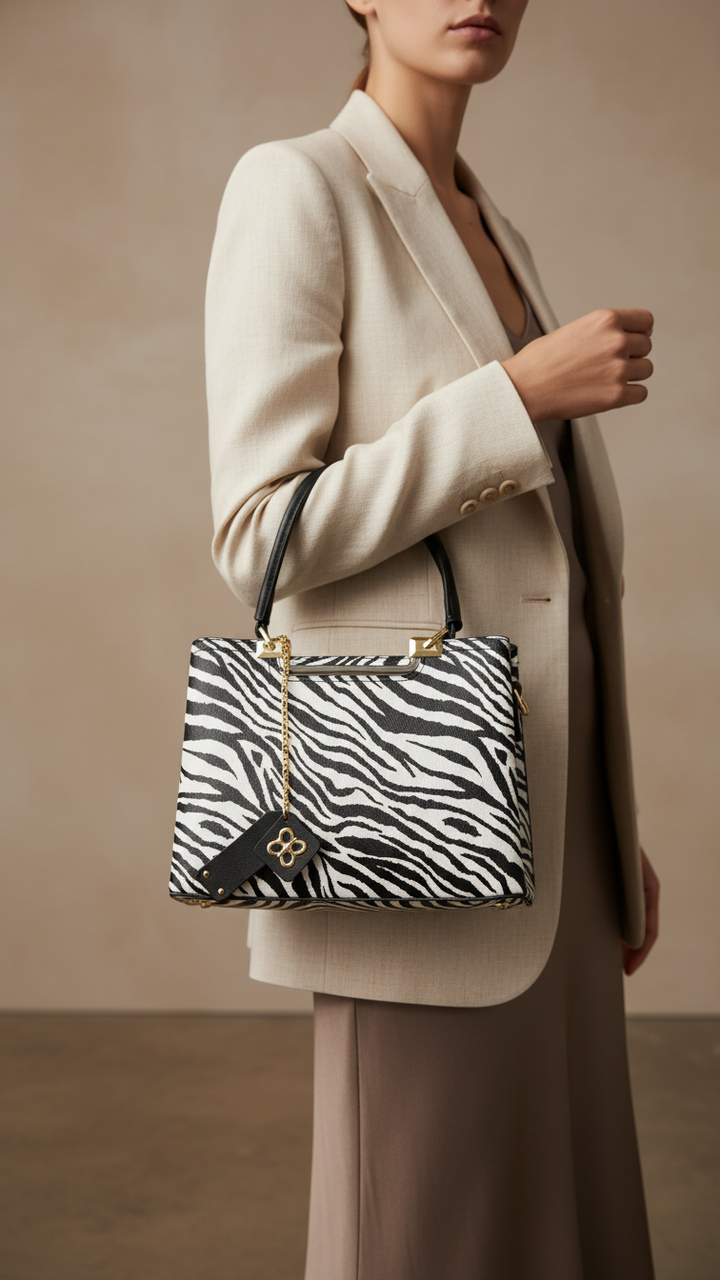 Blkwht Formal Hand Bag P36286