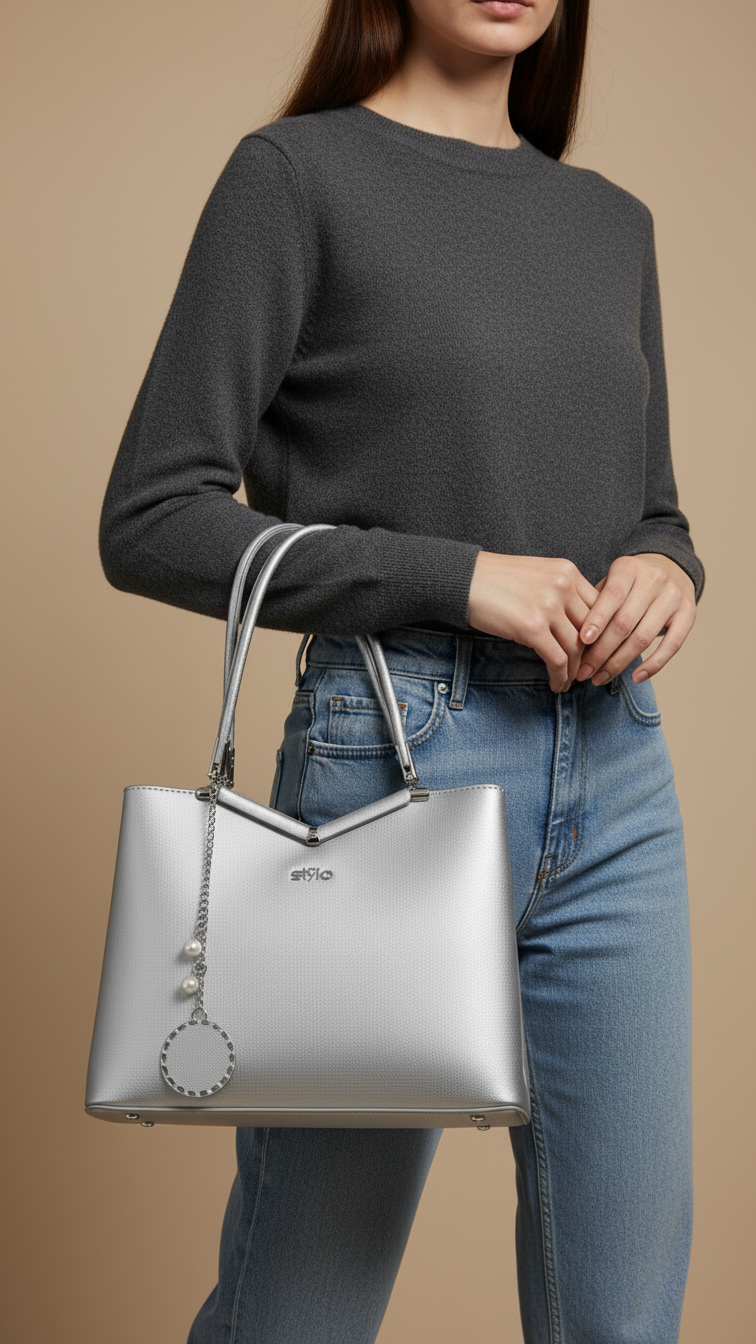 Grey Formal Hand Bag P36287