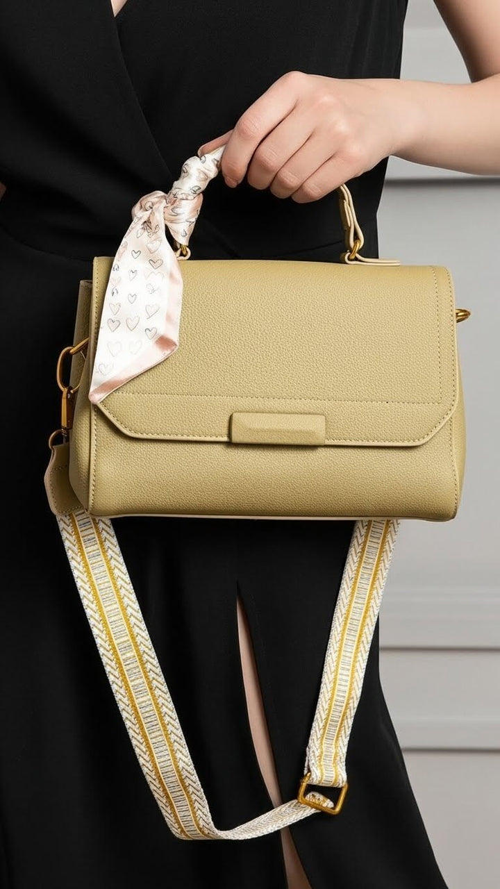 Beige Formal Shoulder Bag For Ladies P36300
