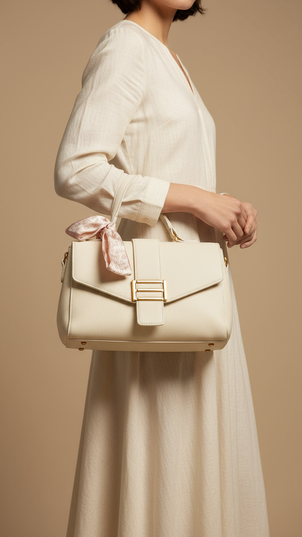 Beige Formal Shoulder Bag P36302