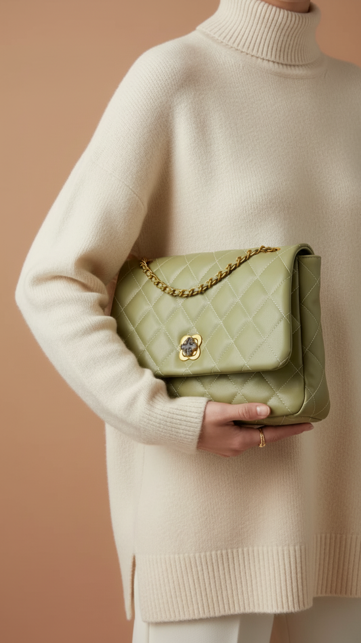 Green Women Formal Shoulder Bag P36304