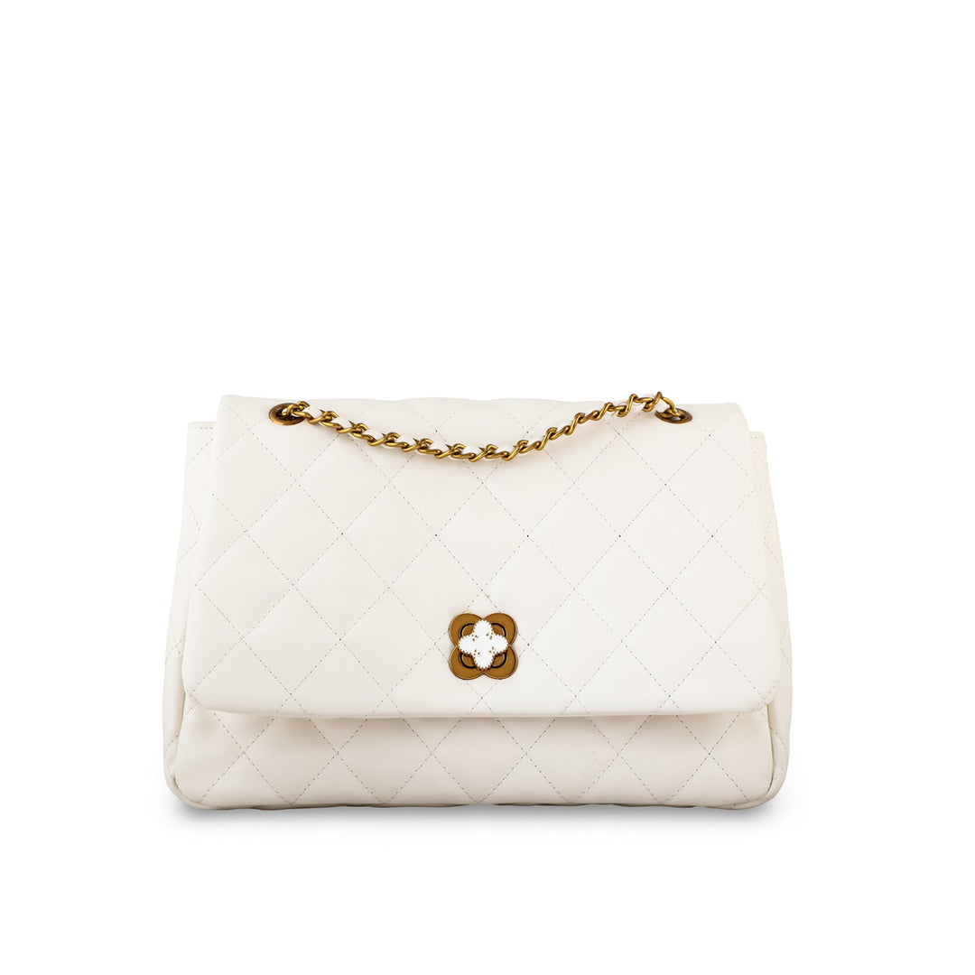 White Women Formal Shoulder Bag P36304
