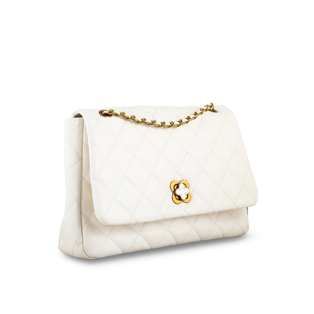 White Women Formal Shoulder Bag P36304