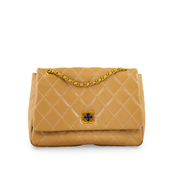 Khaki Women Formal Shoulder Bag P36304