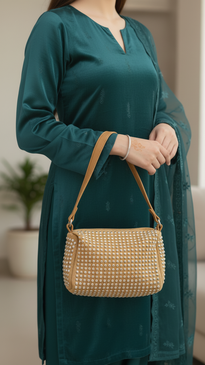 Khaki Fancy Clutch P36324